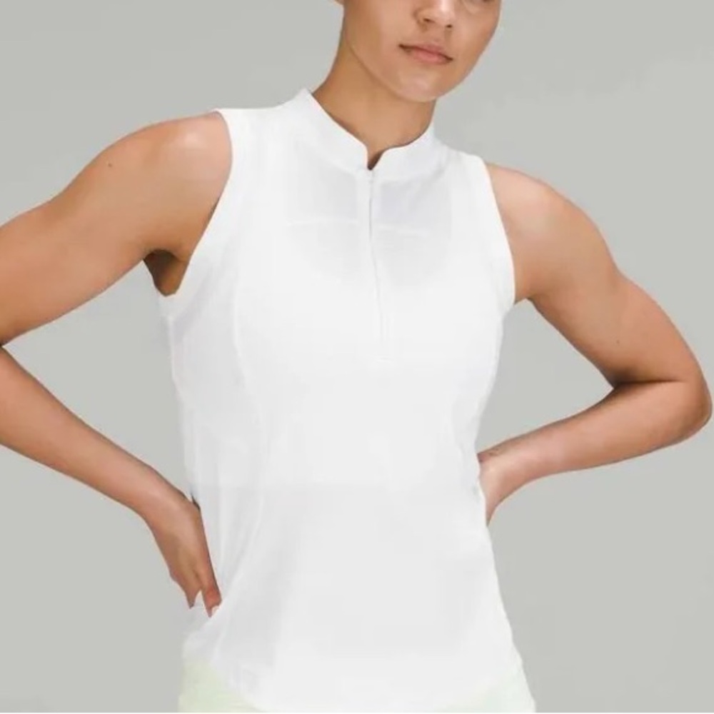Lululemon mock neck zip up tennis tank NWT